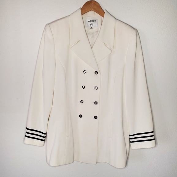 Kasper Jackets & Blazers - White Nautical Blazer